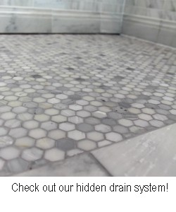marble hidden shower drain ask copy